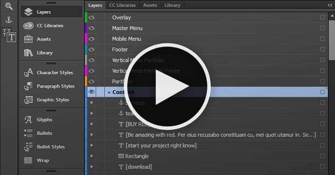Adobe Muse Tutorial - Working with layers in Muse