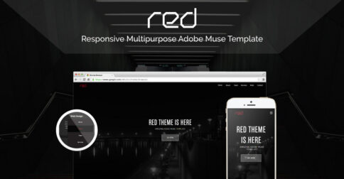 Red Adobe Muse Theme - Share Image