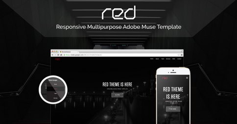 Red Adobe Muse Theme - Product Image