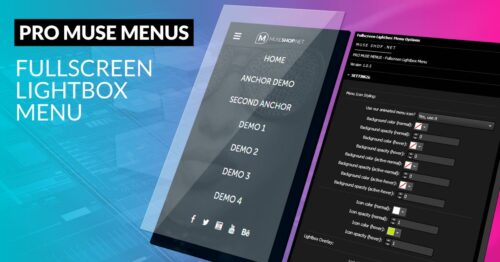 Fullscreen Lightbox Muse Menu Widget - Product Image