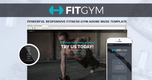 Fit Gym Adobe Muse Template by MuseShop.net - Product Image